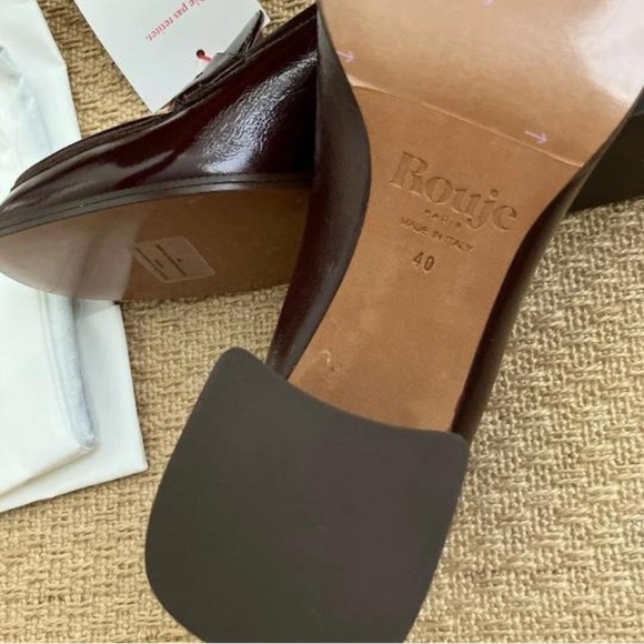 NWT / ROUJE PARIS Dorothee Loafer Heels Burgundy size 9 - Picture 4 of 8